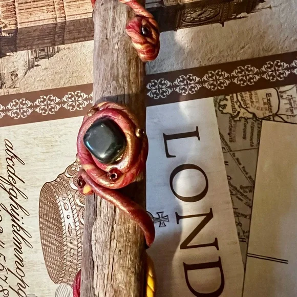Handcrafted Wooden Wand with Crystal and copper/ gold Accents - Picture 5 of 11